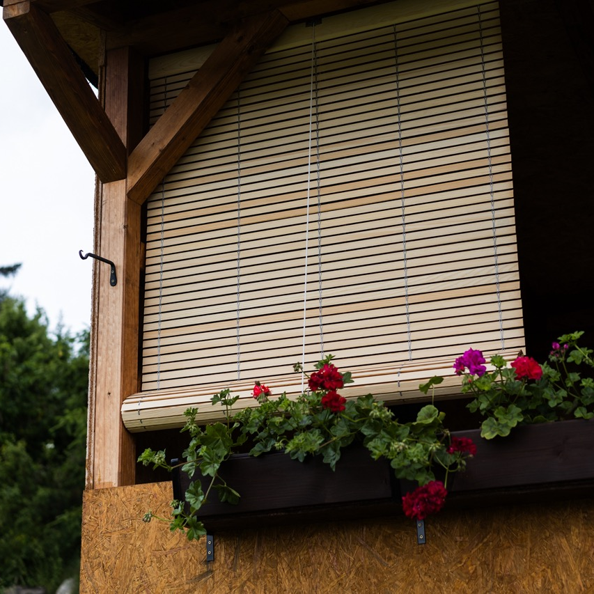 Wooden Pergola Blind - Natural