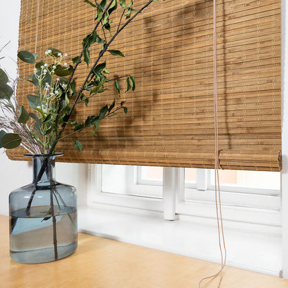 Bamboo Blackout Blind - Light Brown (Walnut)