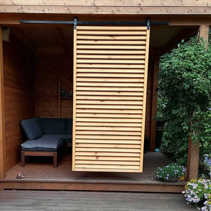 Sliding Outdoor Sunscreen for Terraces - Natural wood