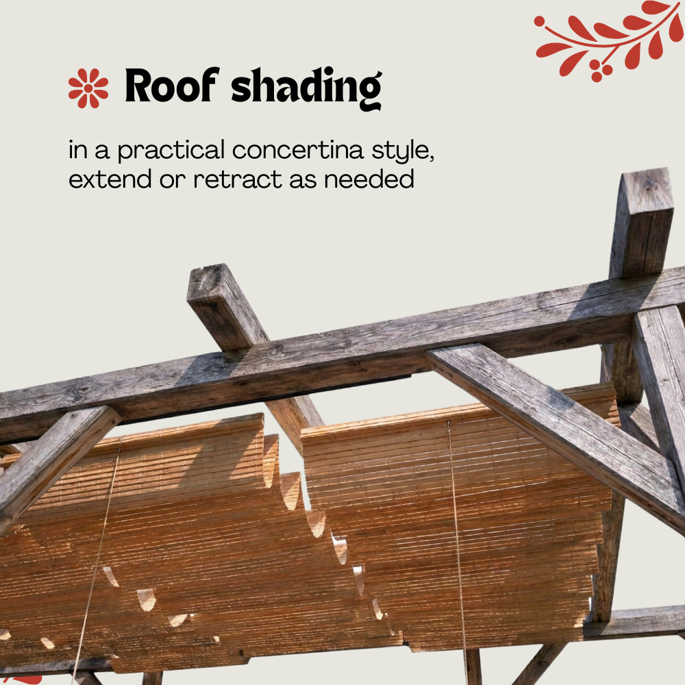 Outdoor Pergola Canopy - Light Brown Bamboo