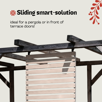 Sliding Outdoor Sunscreen for Terraces - Natural wood