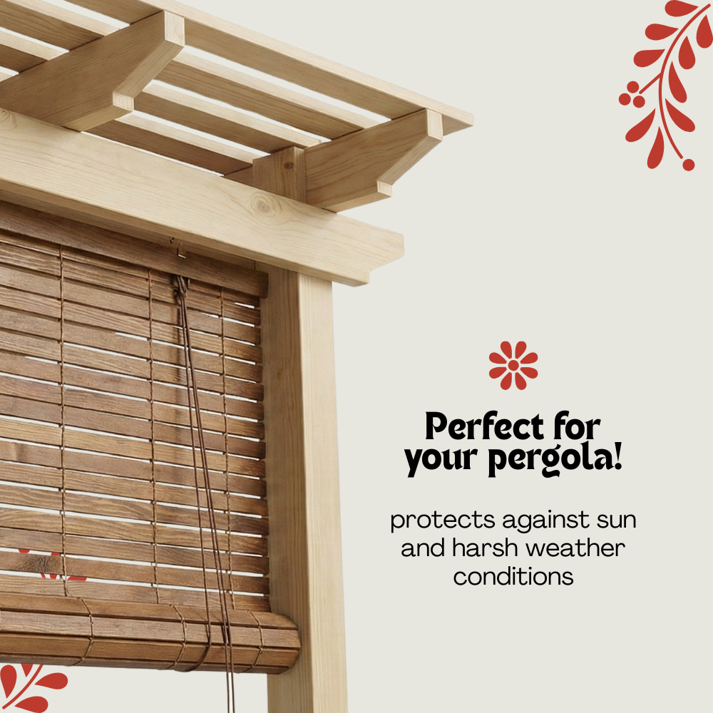 Wooden Pergola Blind - Natural