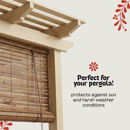 Wooden Pergola Blind - Natural