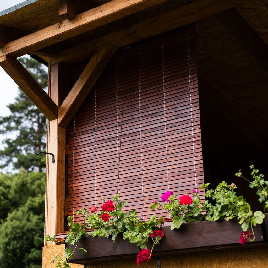 Wooden Pergola Blind - Cherry