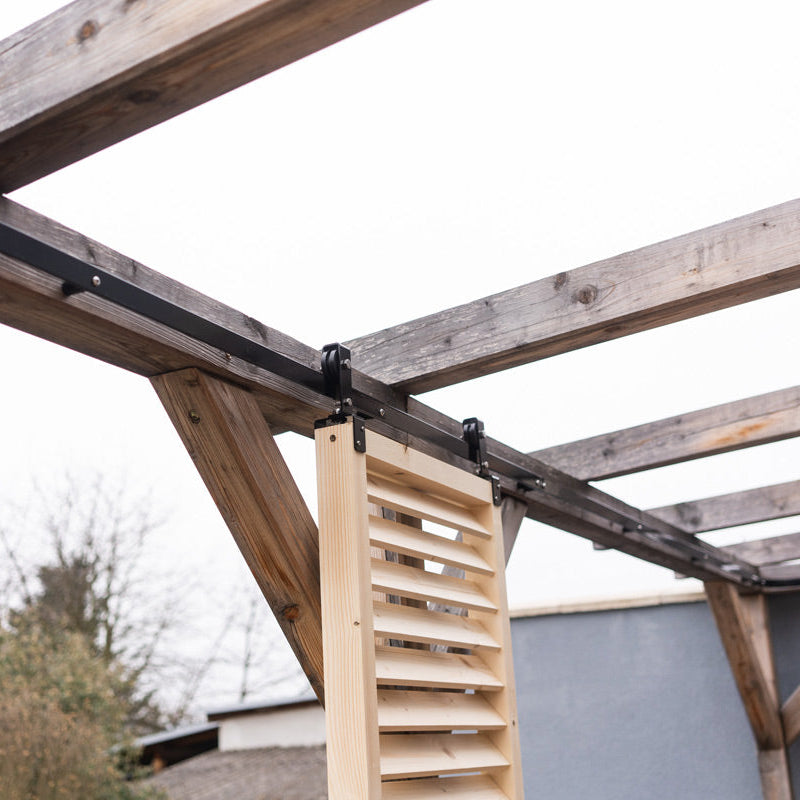 Sliding Outdoor Sunscreen for Terraces - Natural wood