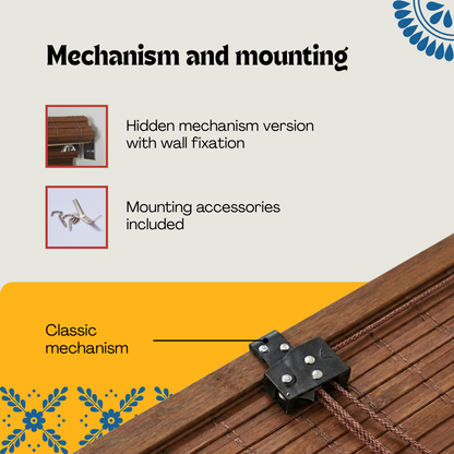 Bamboo Blackout Blind with Hidden Mechanism - Brown