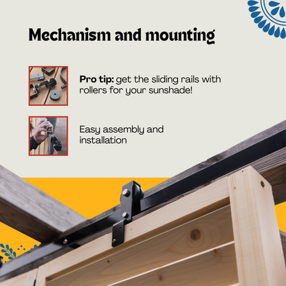 Sliding Outdoor Sunscreen for Terraces - Natural wood