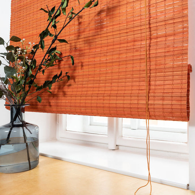 Bamboo Roman Blind - Orange
