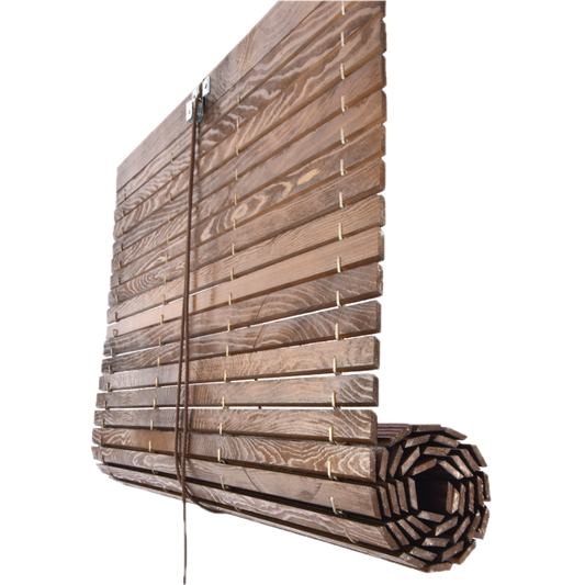 Wooden Pergola Blind - Brown