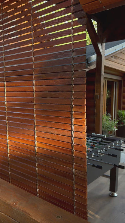 Wooden Pergola Blind - Cherry