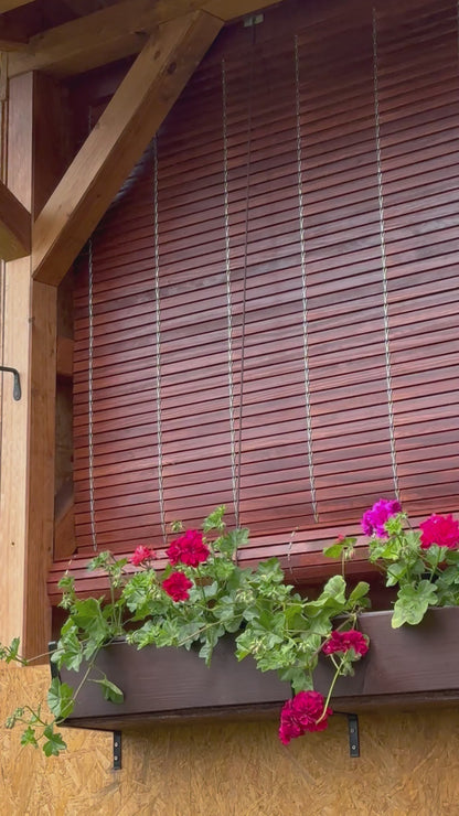 Wooden Pergola Blind - Cherry